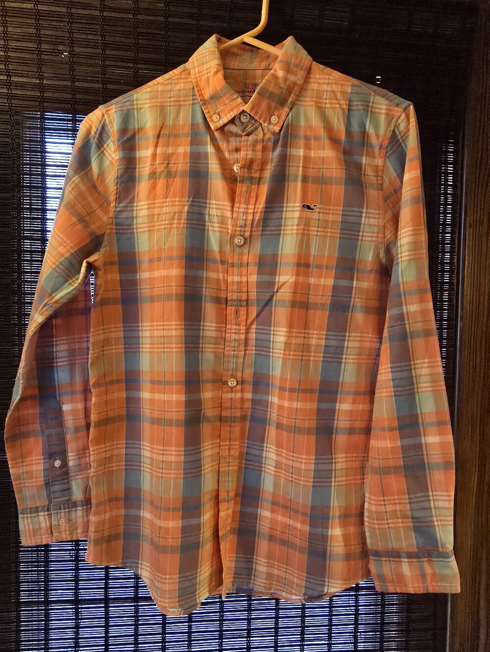Boy's Vineyard Vines Flannel Plaid Button-Up Shirt, Large/16, Blues/Pinks